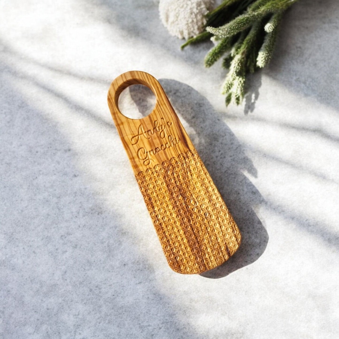 Ridged Olive Wood Gnocchi Board