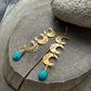Turquoise Crescent Moon Drop Earrings