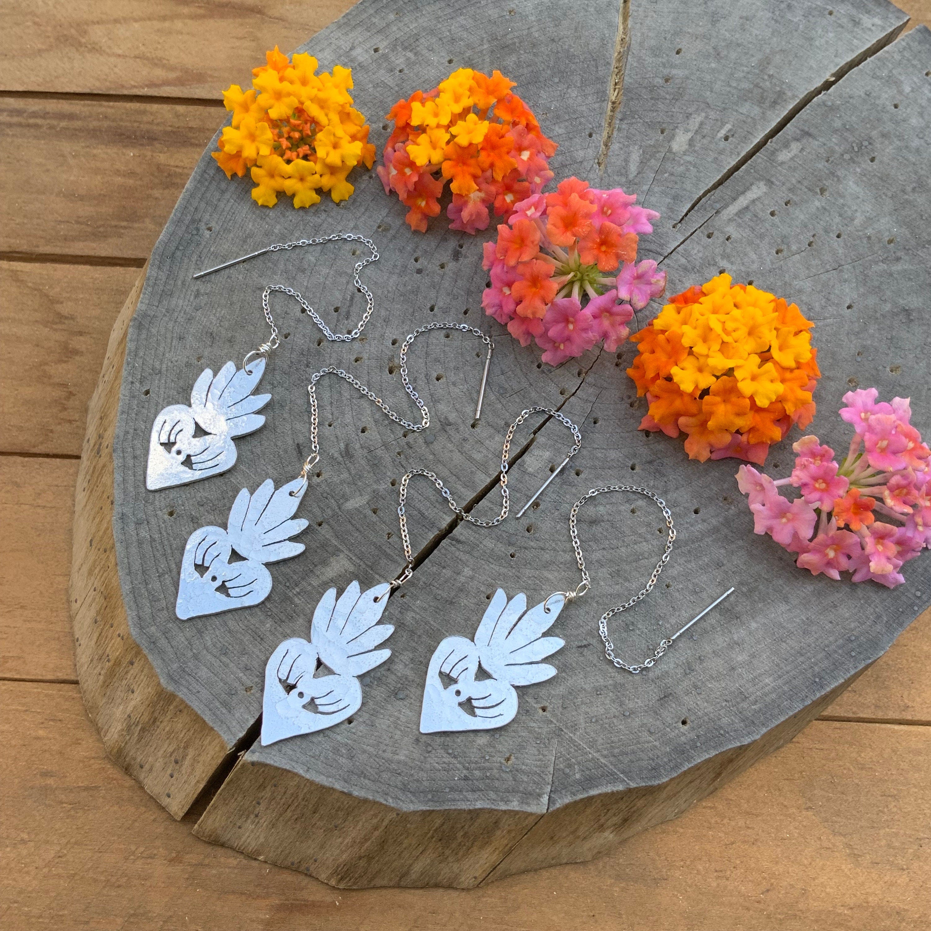 Milagro Sacred Heart Threader Earrings-zoom-4