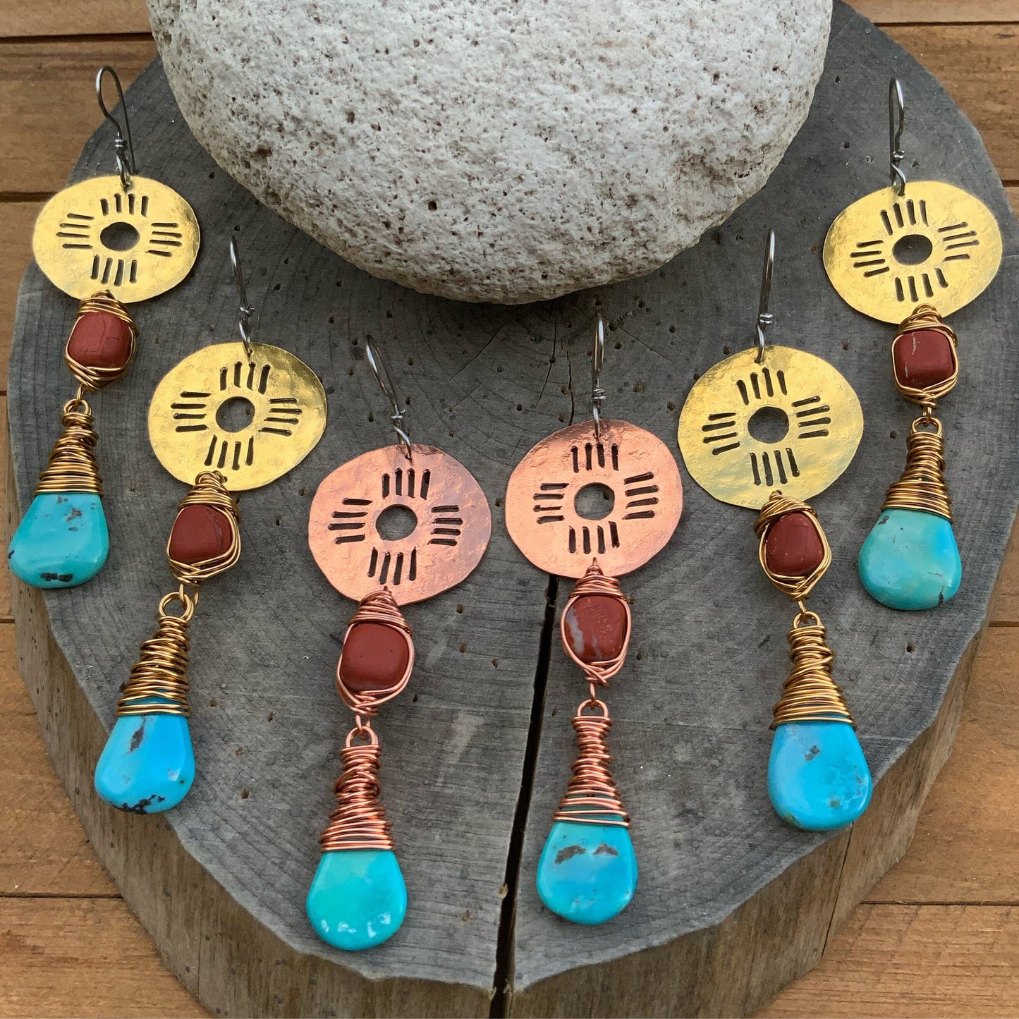 Turquoise Zia Drop Earrings