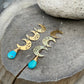 Turquoise Crescent Moon Drop Earrings