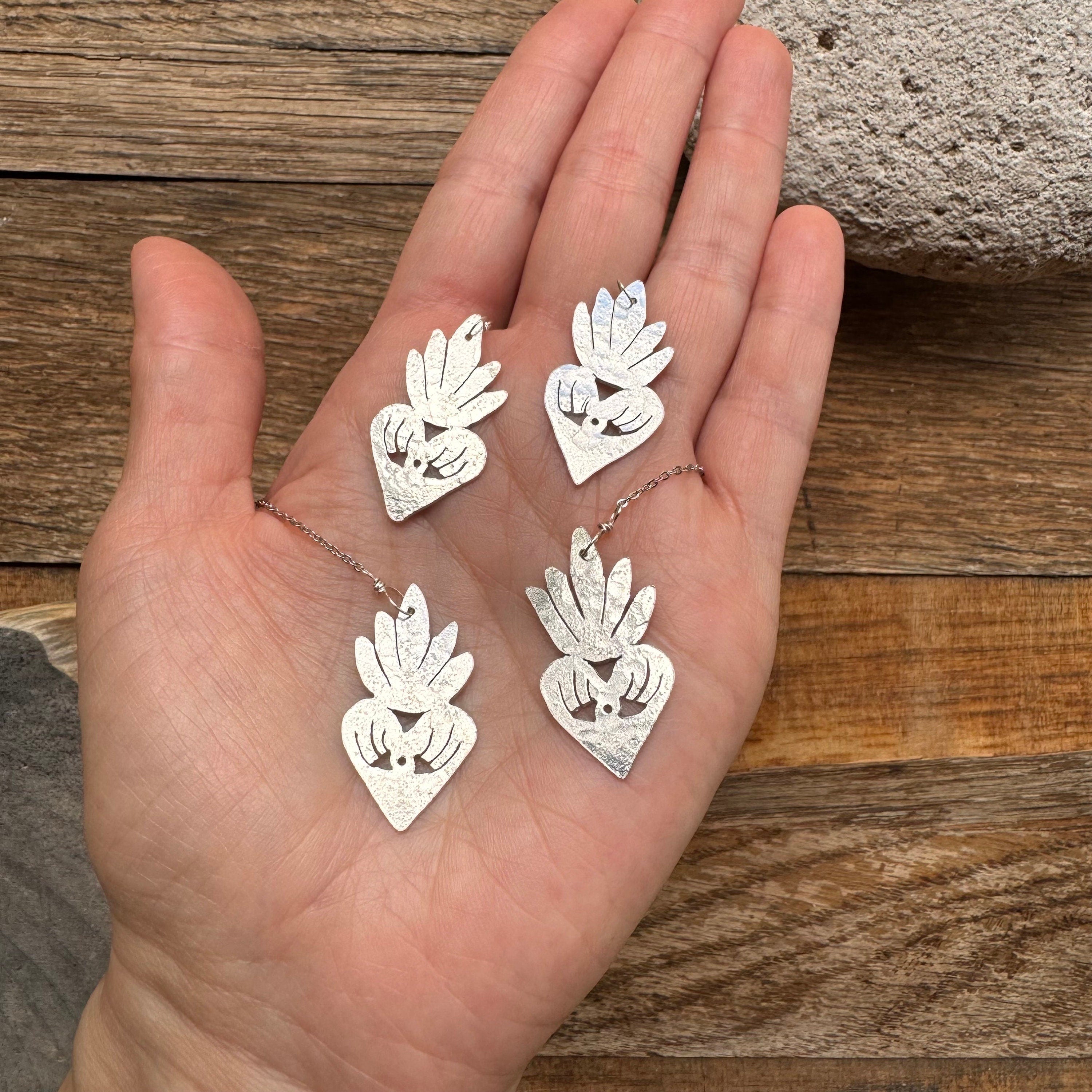 Milagro Sacred Heart Threader Earrings-zoom-2