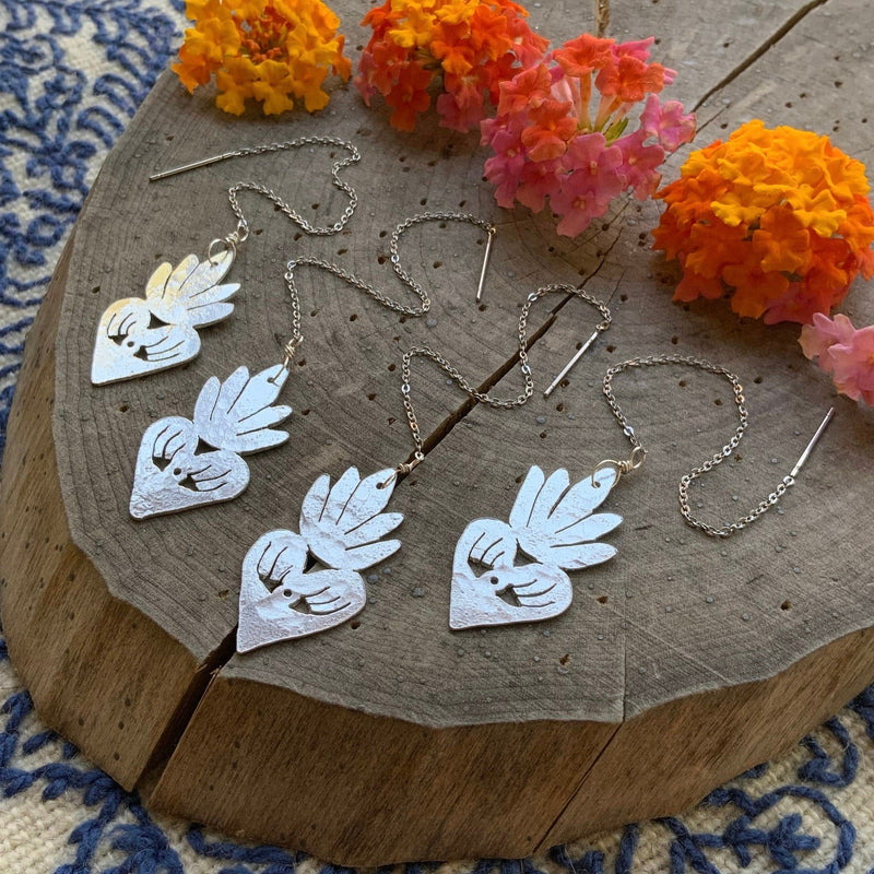 Milagro Sacred Heart Threader Earrings-zoom-