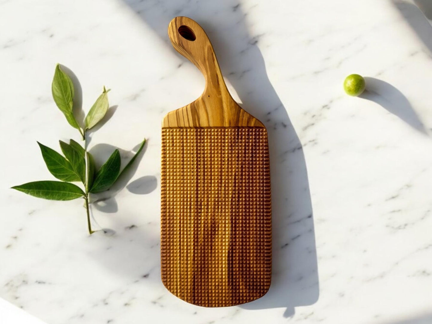 Olive Wood Chevron Gnocchi Board