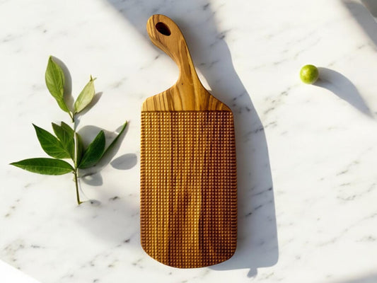 Olive Wood Chevron Gnocchi Board