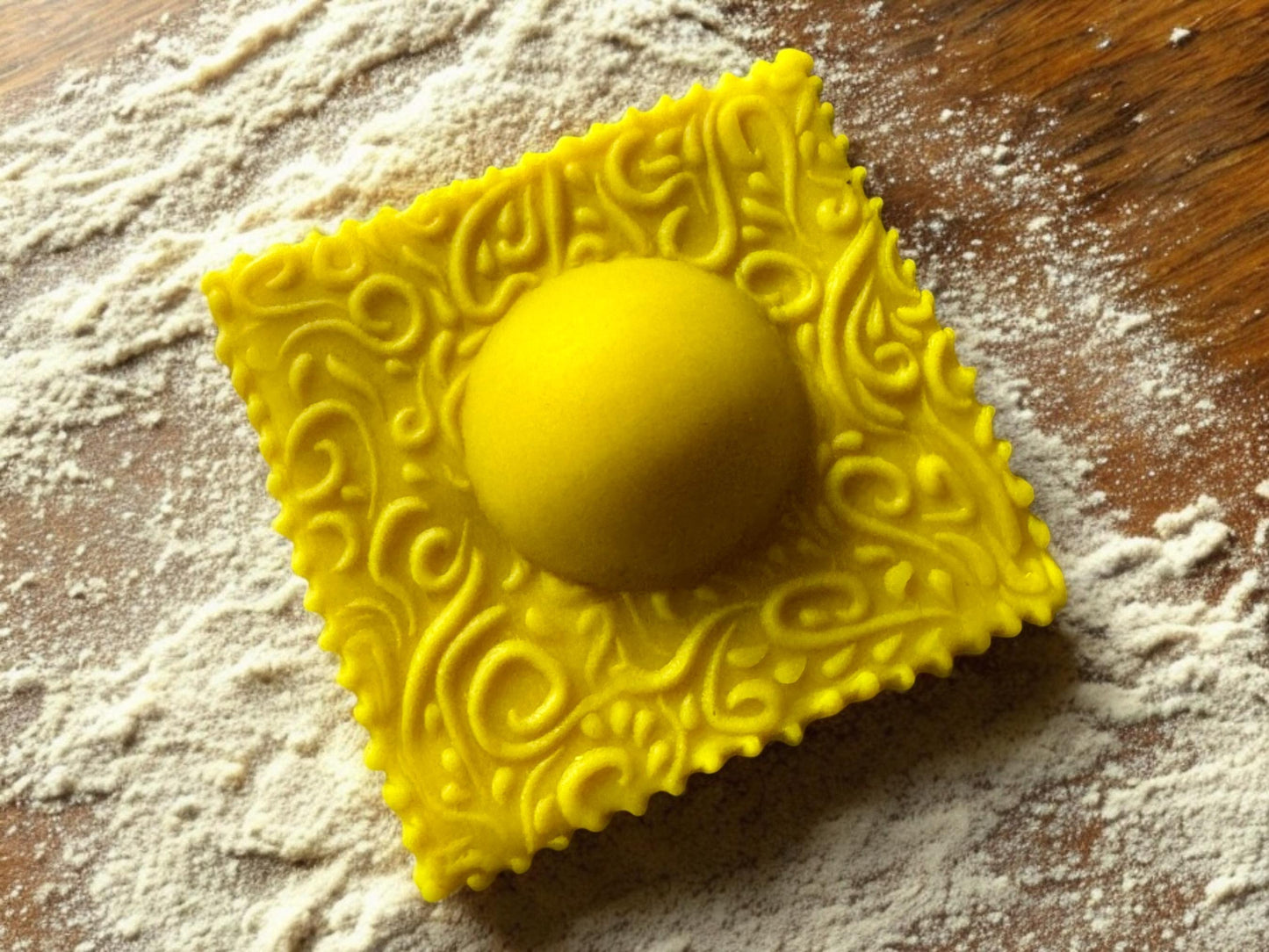 Square Floral Artisan Ravioli Mold