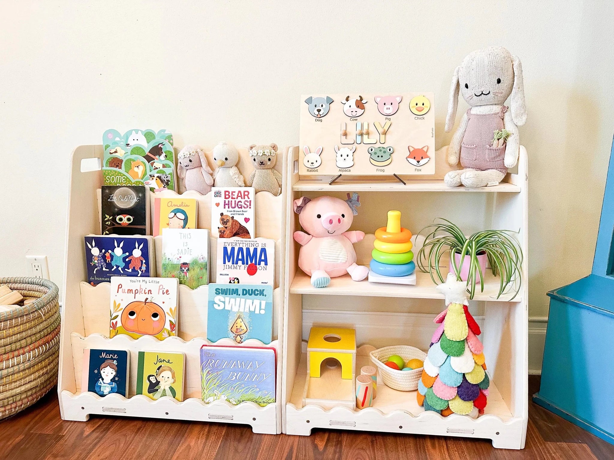 Lori | Scalloped Bookshelf + Toy Shelf Set - Aware House