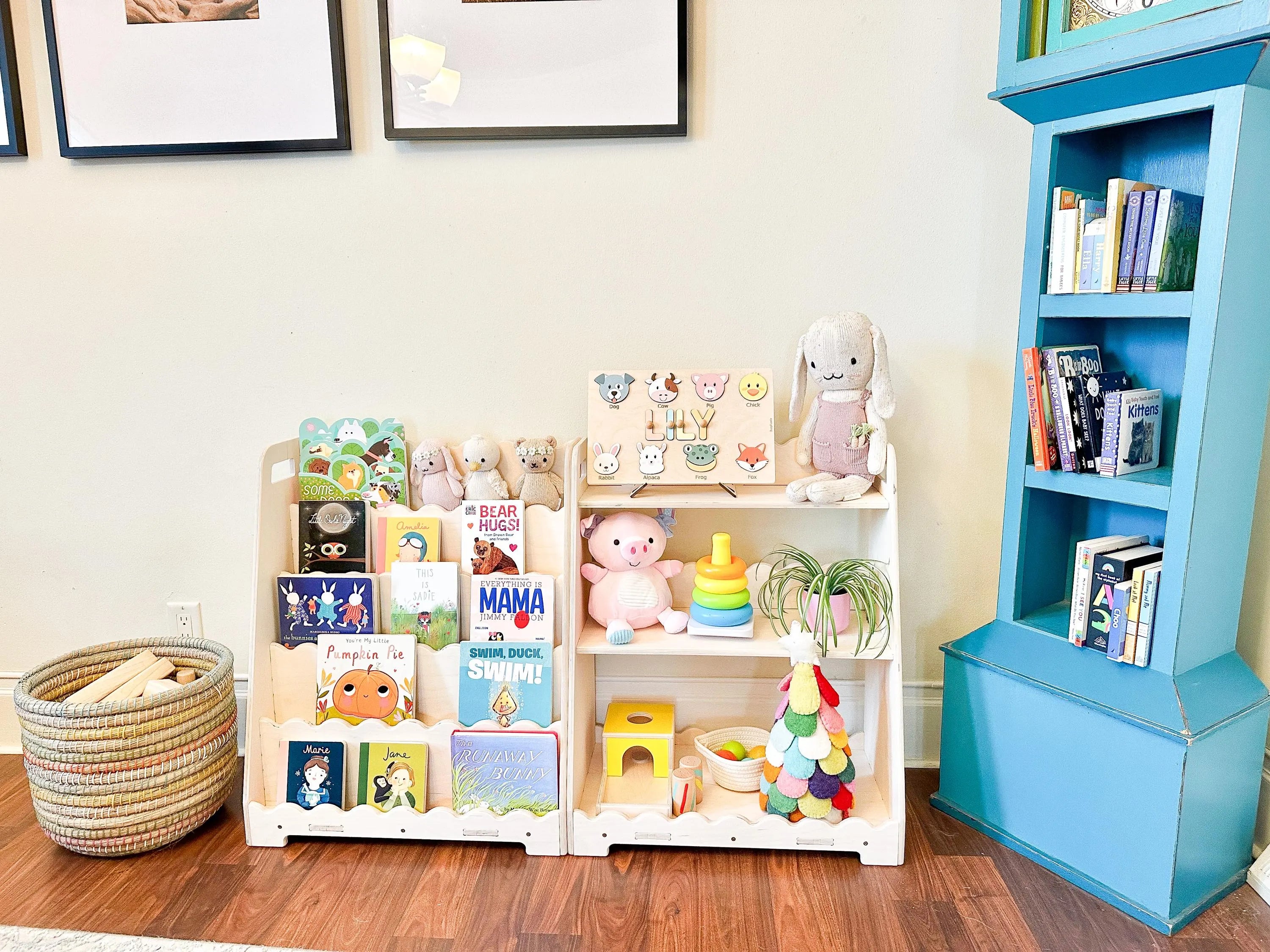 Lori | Scalloped Bookshelf + Toy Shelf Set