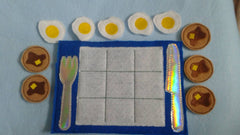 Pancake Tic Tac Toe Game | Felt Breakfast Play Set - Aware House - Linda's Krafty Kreations - 