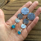 Turquoise Hammered Circle Drop Earrings