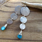 Turquoise Hammered Circle Drop Earrings