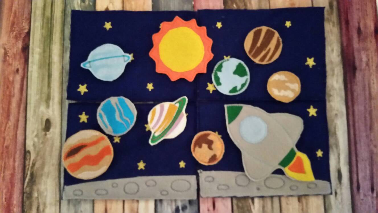 Outer Space Felt Play Set | Solar System Educational Toy-1