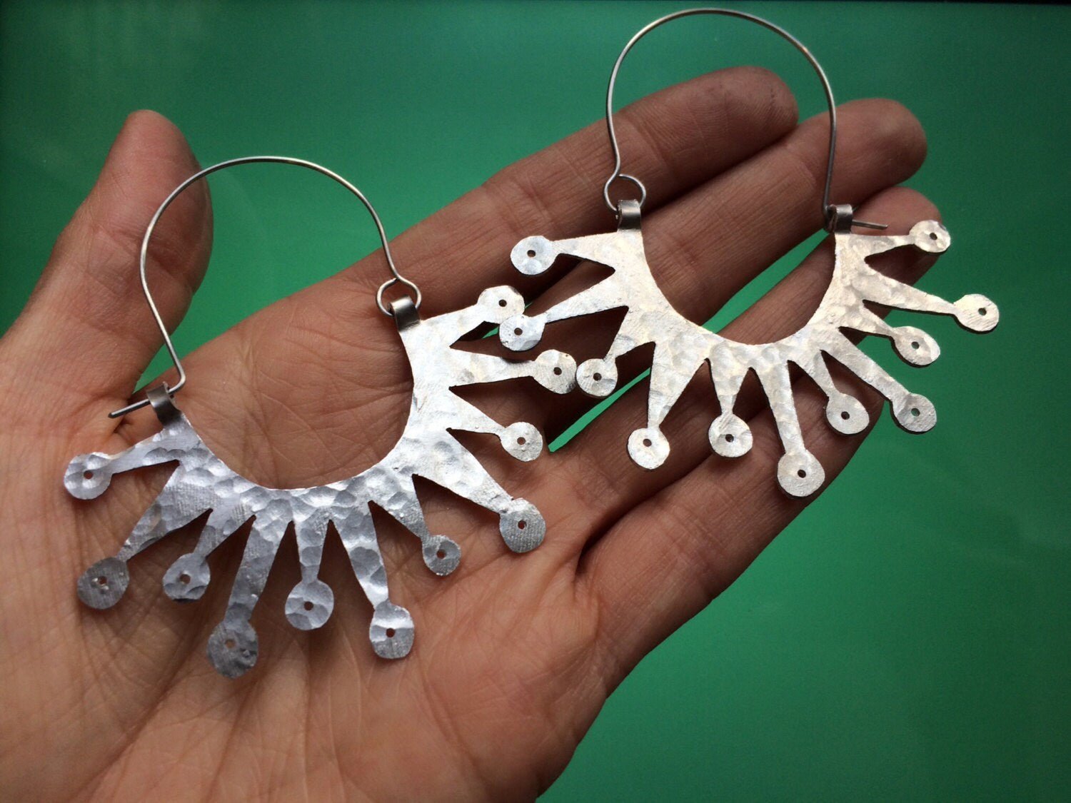 Atomic Sunburst Hoop Earrings | Mid Century Modern Inspired - Aware House