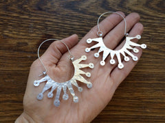 Atomic Sunburst Hoop Earrings | Mid Century Modern Inspired - Aware House