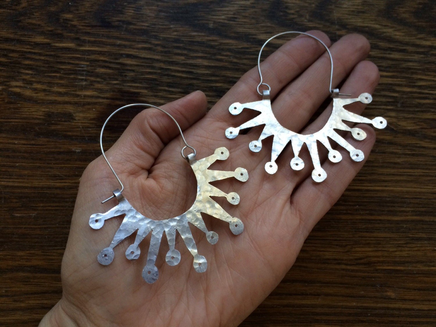Atomic Sunburst Hoop Earrings | Mid Century Modern Inspired - Aware House