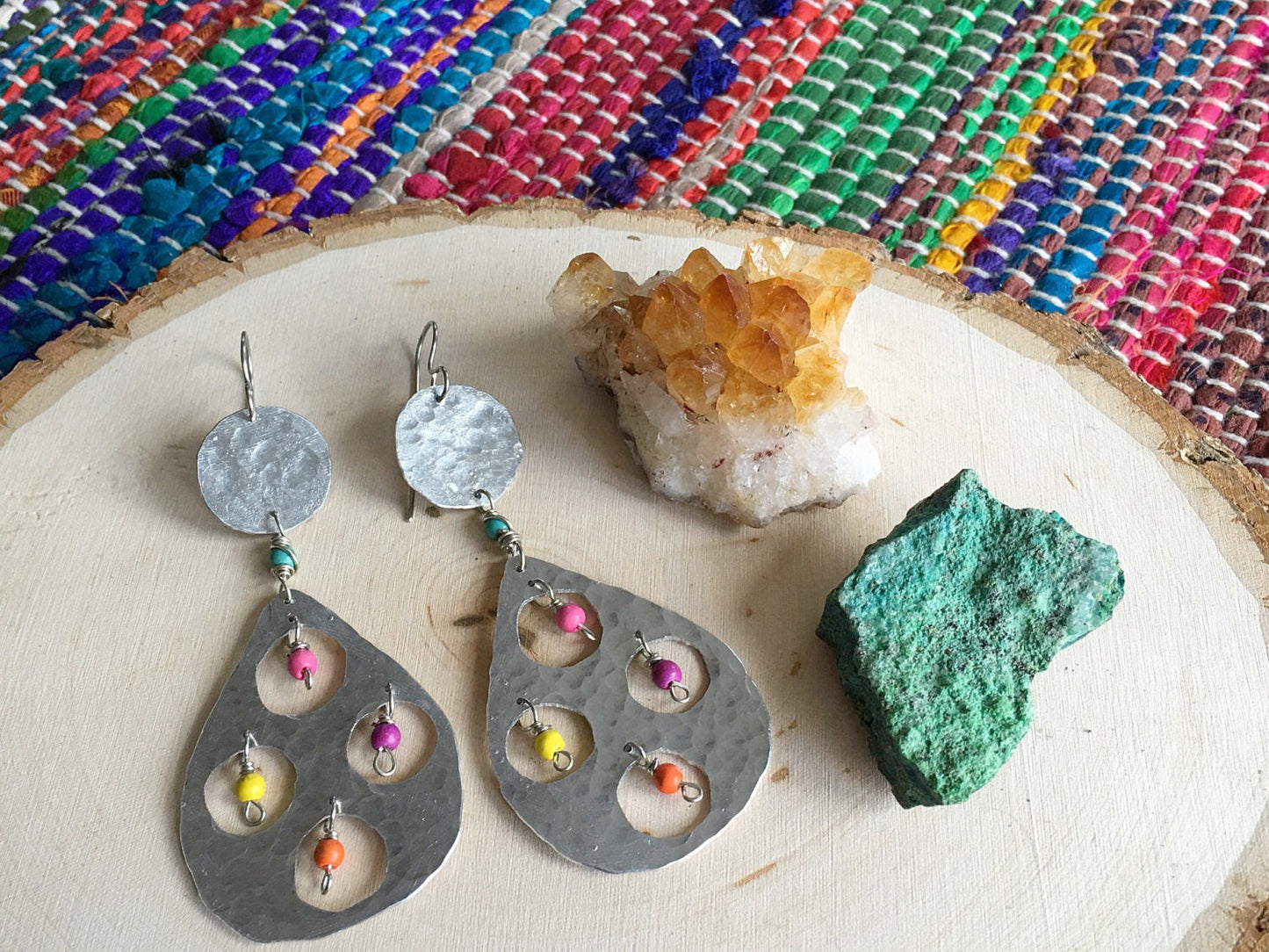 Colorful Fiesta Metal Drop Earrings