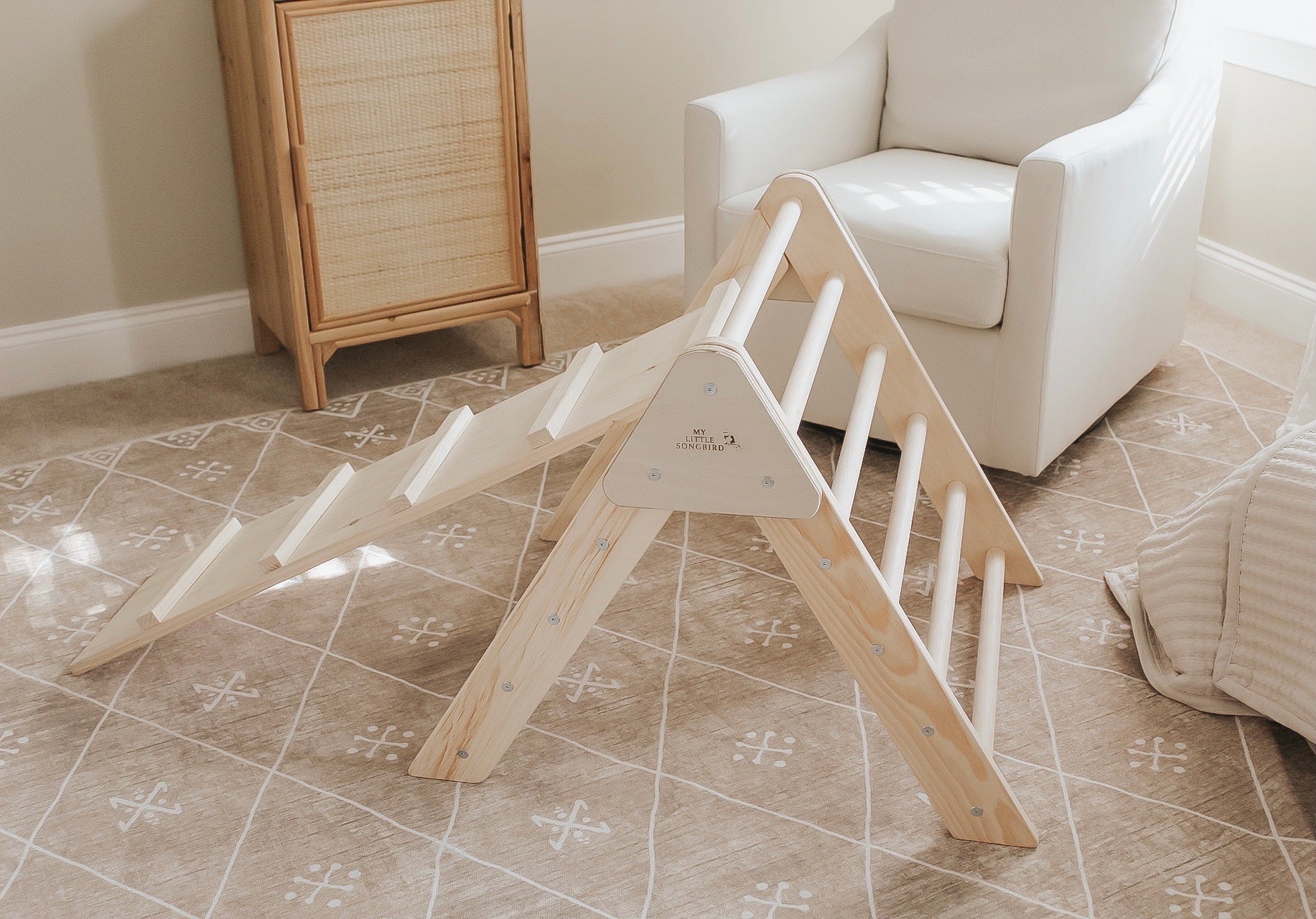 Small Wooden Climbing Triangle | Toddler Climbing Toy - Aware House