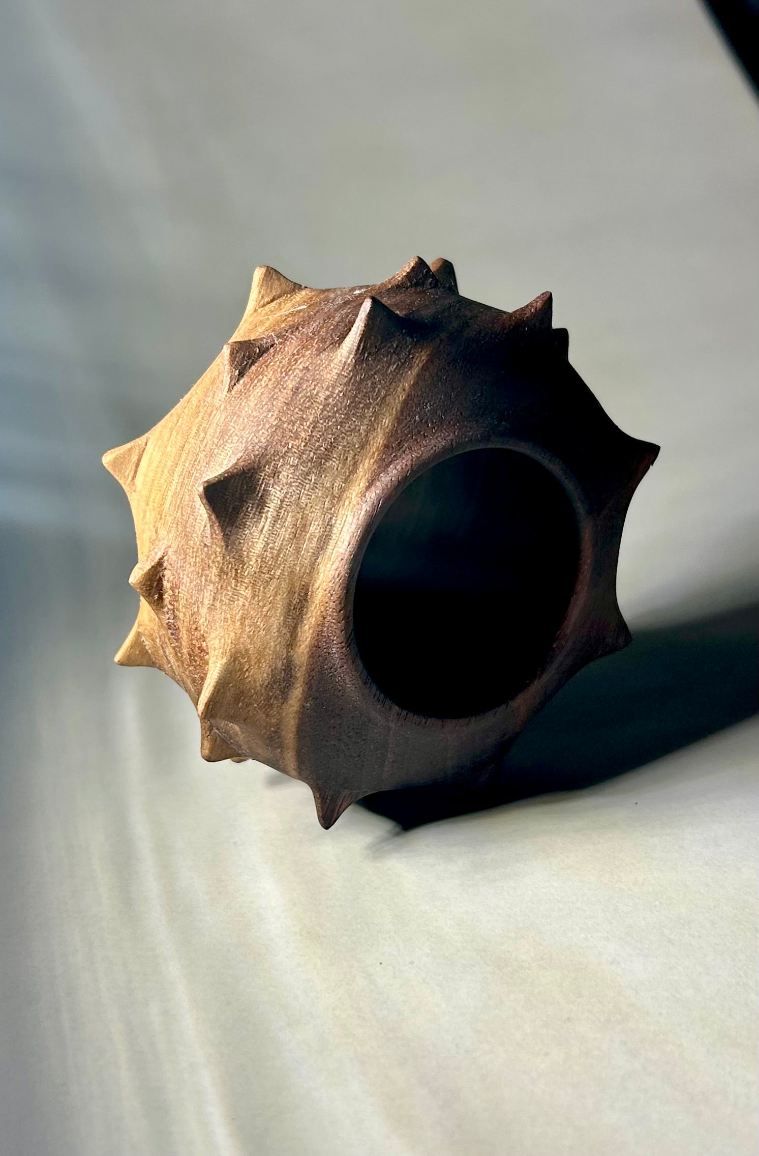 Black Walnut Urchin Hollow Form-zoom-2