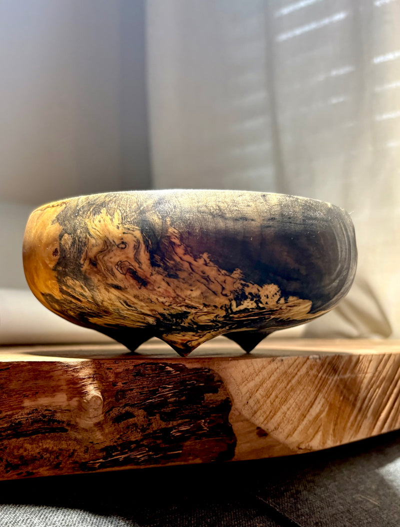 California Buckeye Burl Bowl-zoom-