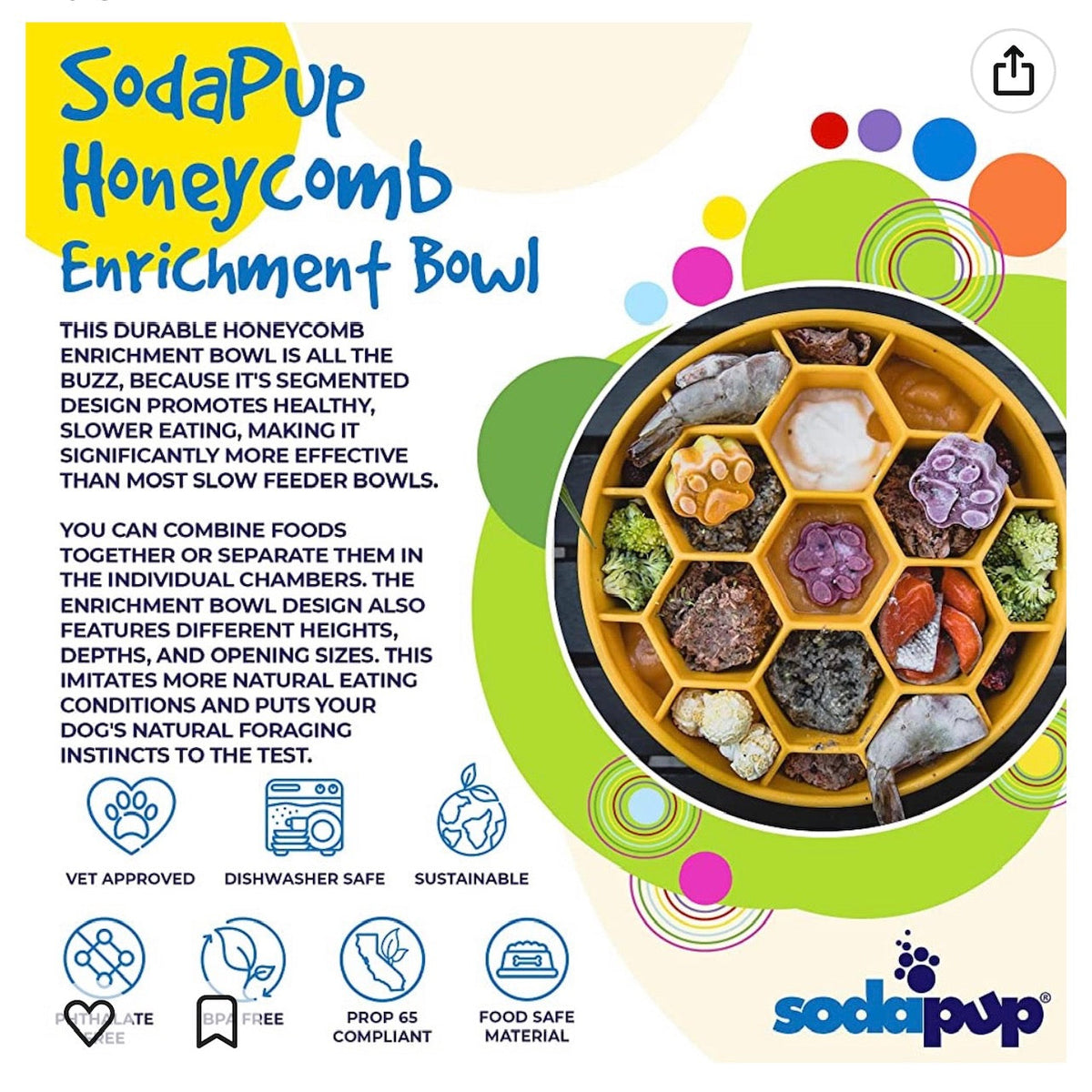 Honeycomb eBowl Deep Slow Feeder Dog Bowl-4
