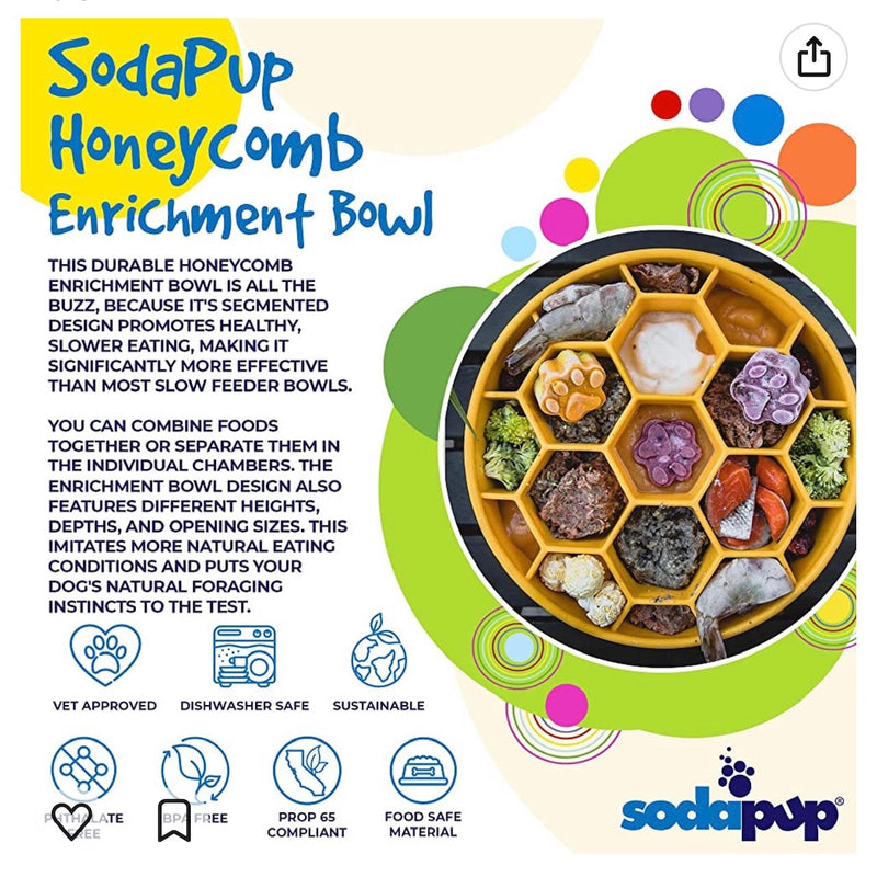 Honeycomb eBowl Deep Slow Feeder Dog Bowl-zoom-