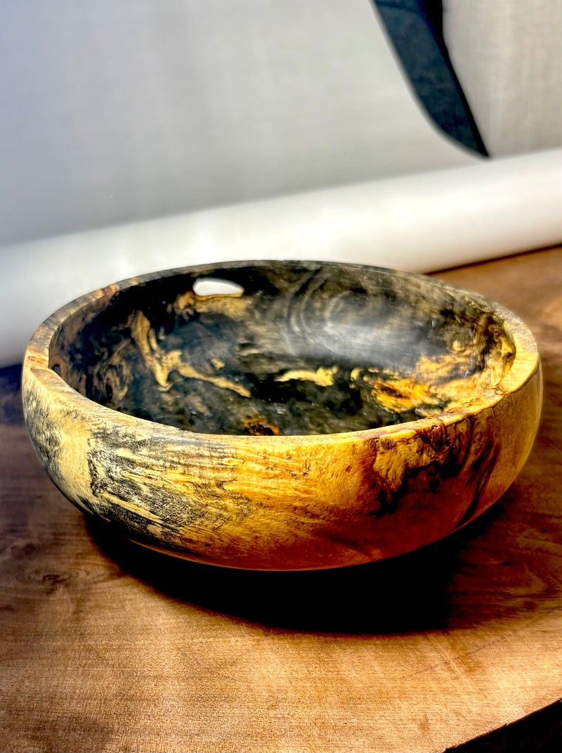 California Buckeye Burl Bowl-zoom-