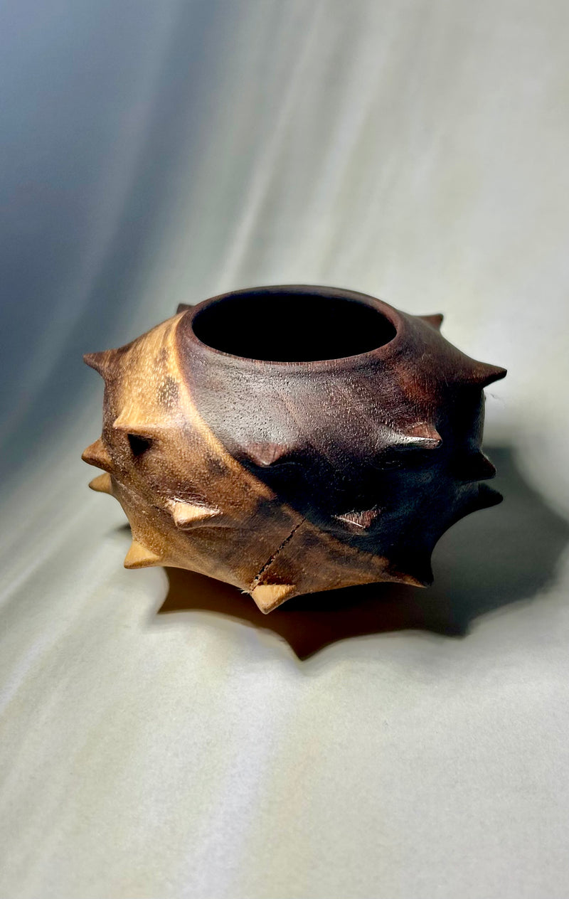 Black Walnut Urchin Hollow Form-zoom-