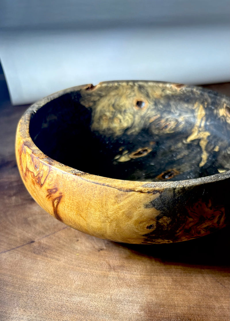 California Buckeye Burl Bowl-zoom-