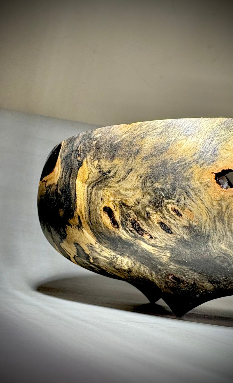 California Buckeye Burl Bowl-zoom-
