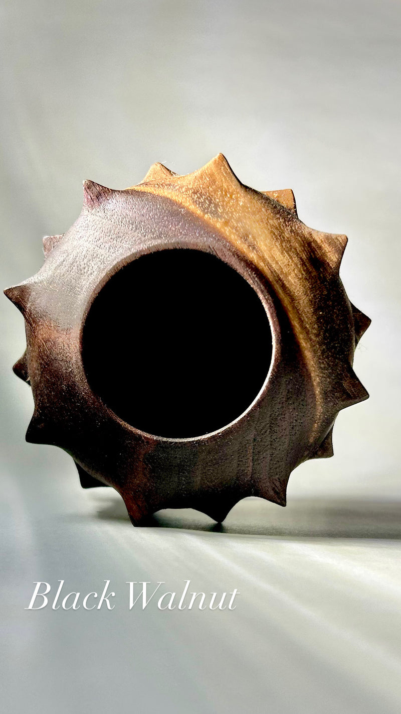 Black Walnut Urchin Hollow Form-zoom-