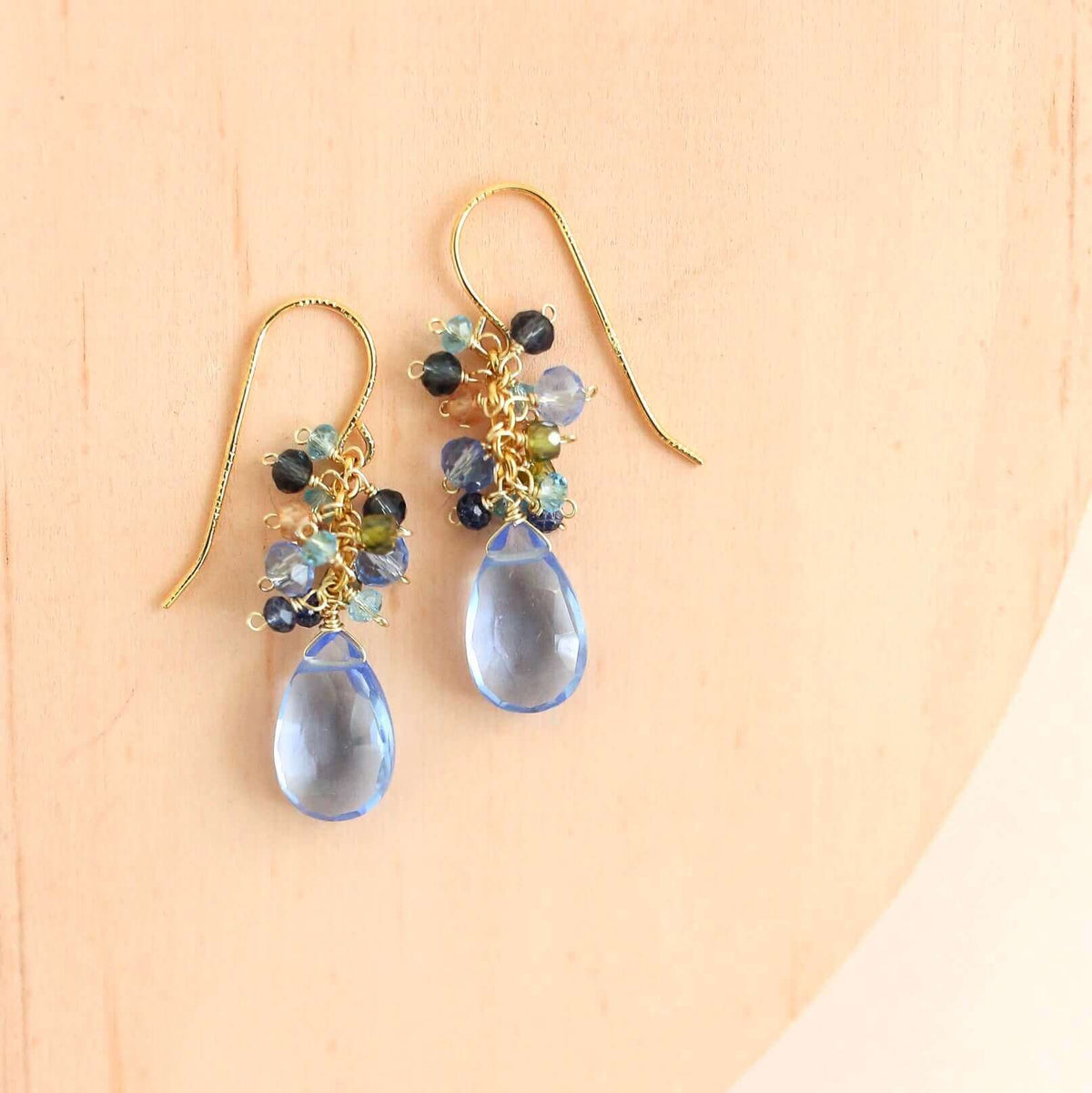 White Chalcedony Bala Earrings-zoom-5