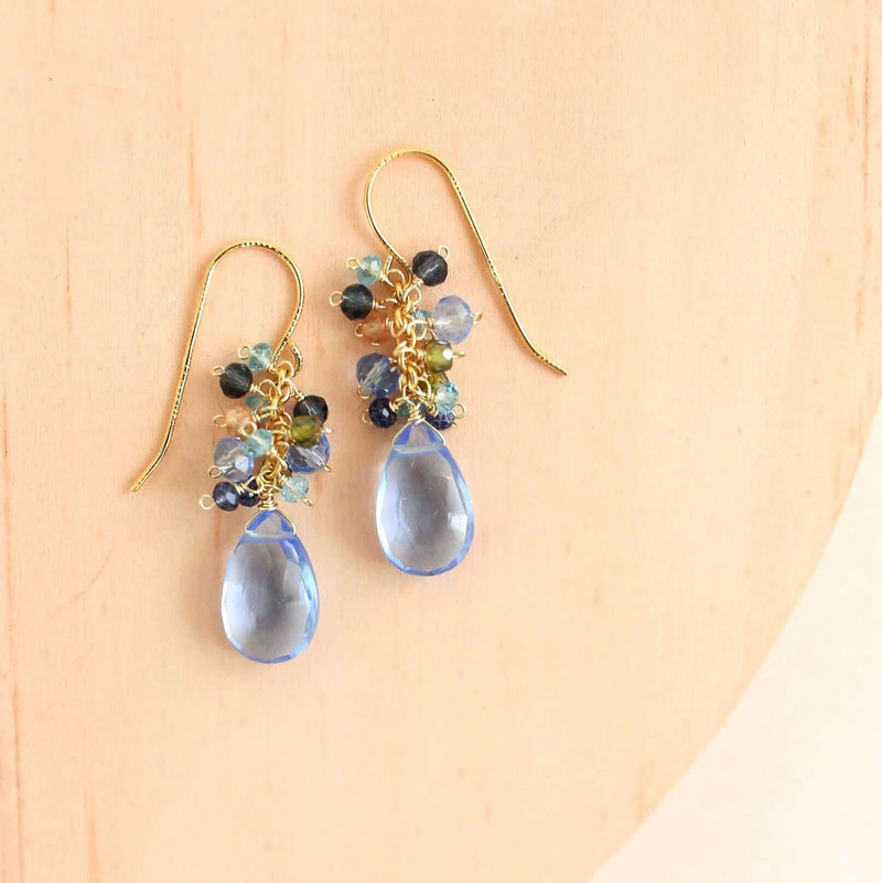 White Chalcedony Bala Earrings-zoom-