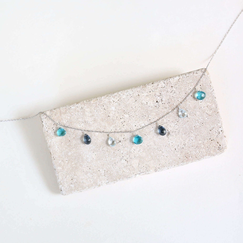 Blue Gemstone Silver Sparkler Necklace - Aware House - PARKEN JEWELRY -