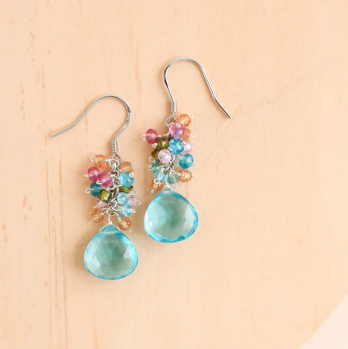White Chalcedony Bala Earrings-zoom-10