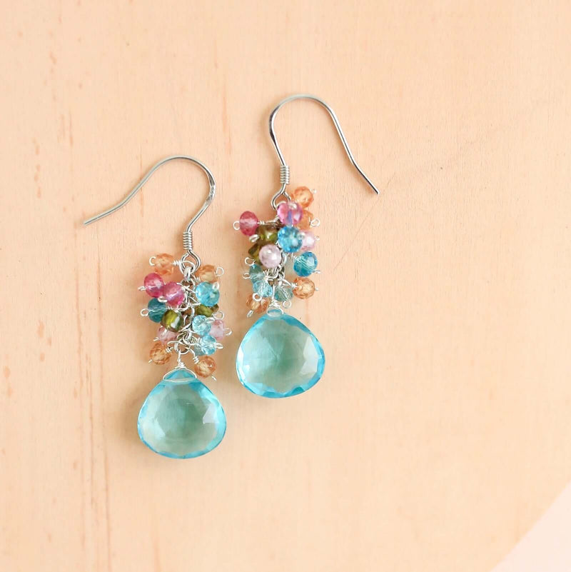 White Chalcedony Bala Earrings-zoom-
