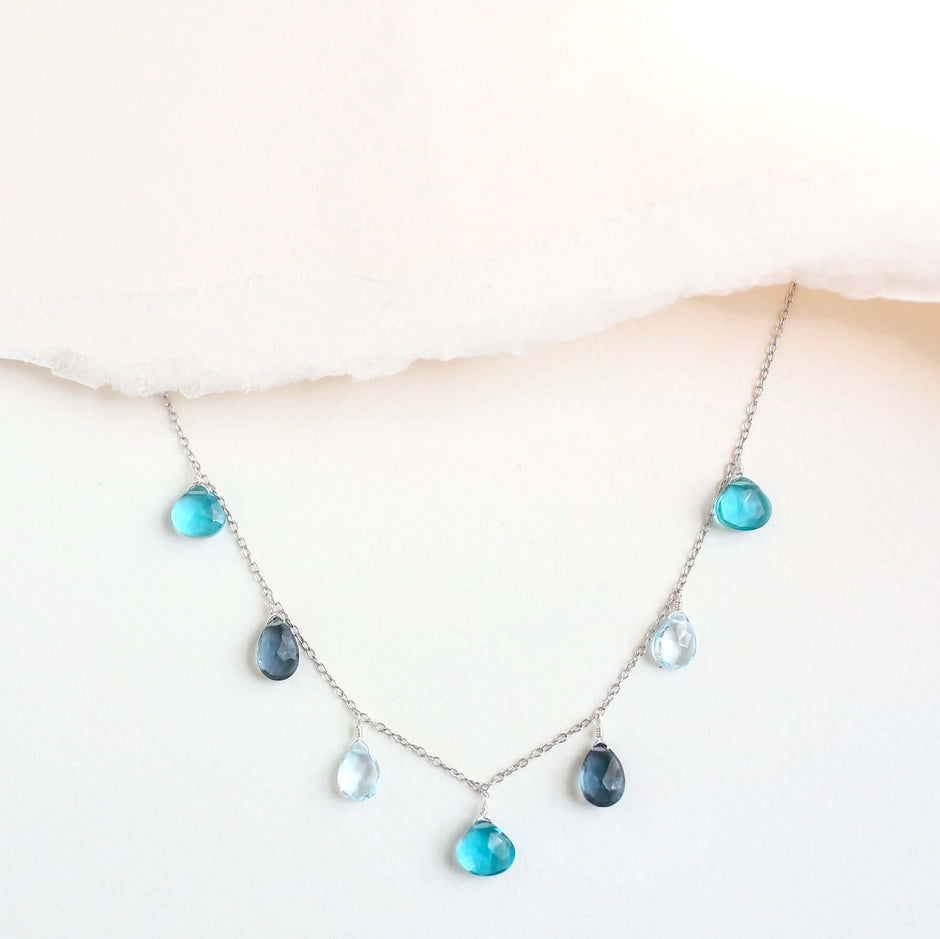 Blue Gemstone Silver Sparkler Necklace - Aware House - PARKEN JEWELRY -