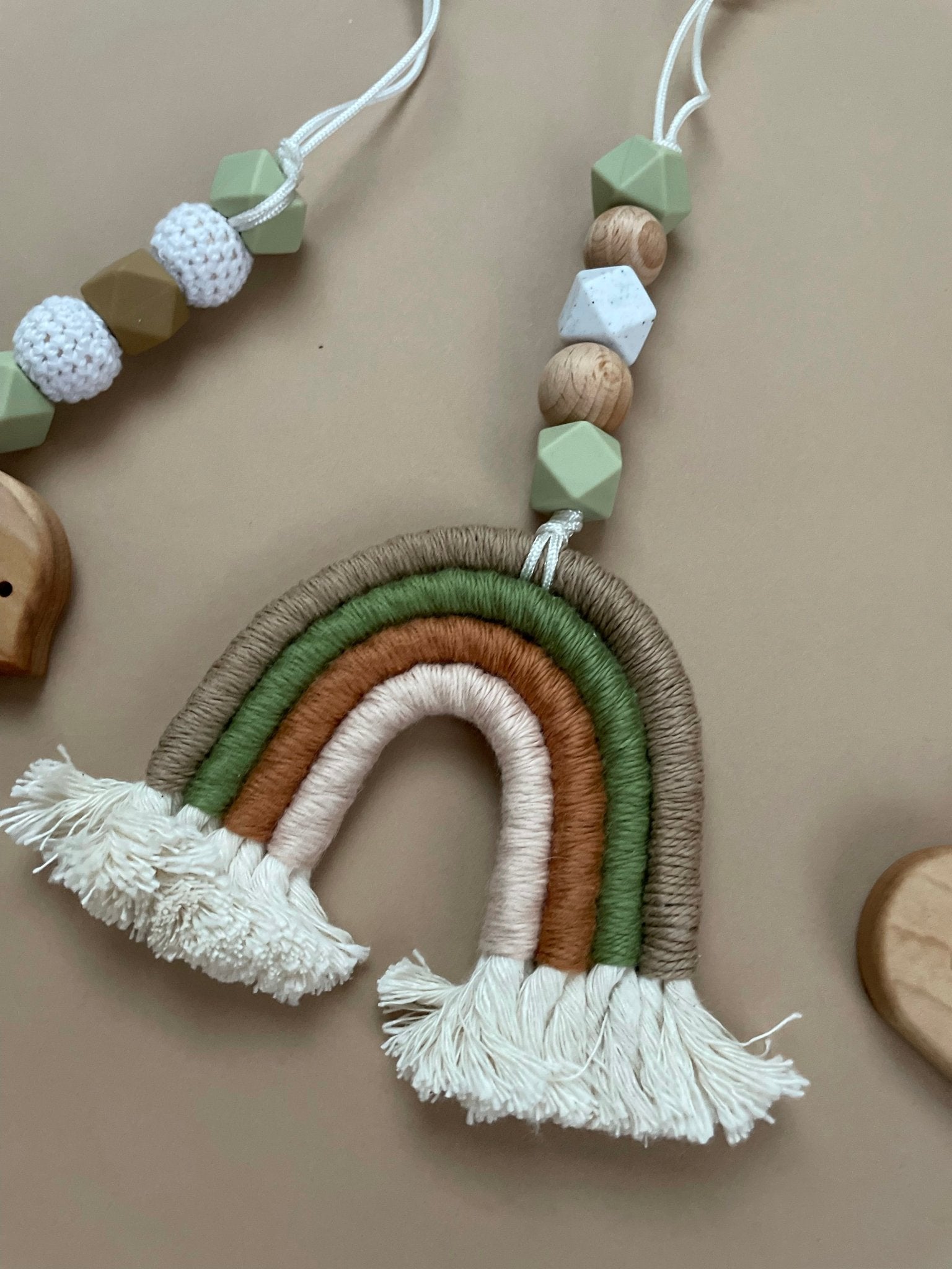 Rainbow Hanging Baby Gym Toys | Cotton & Wooden Activity Toy Set - Aware House