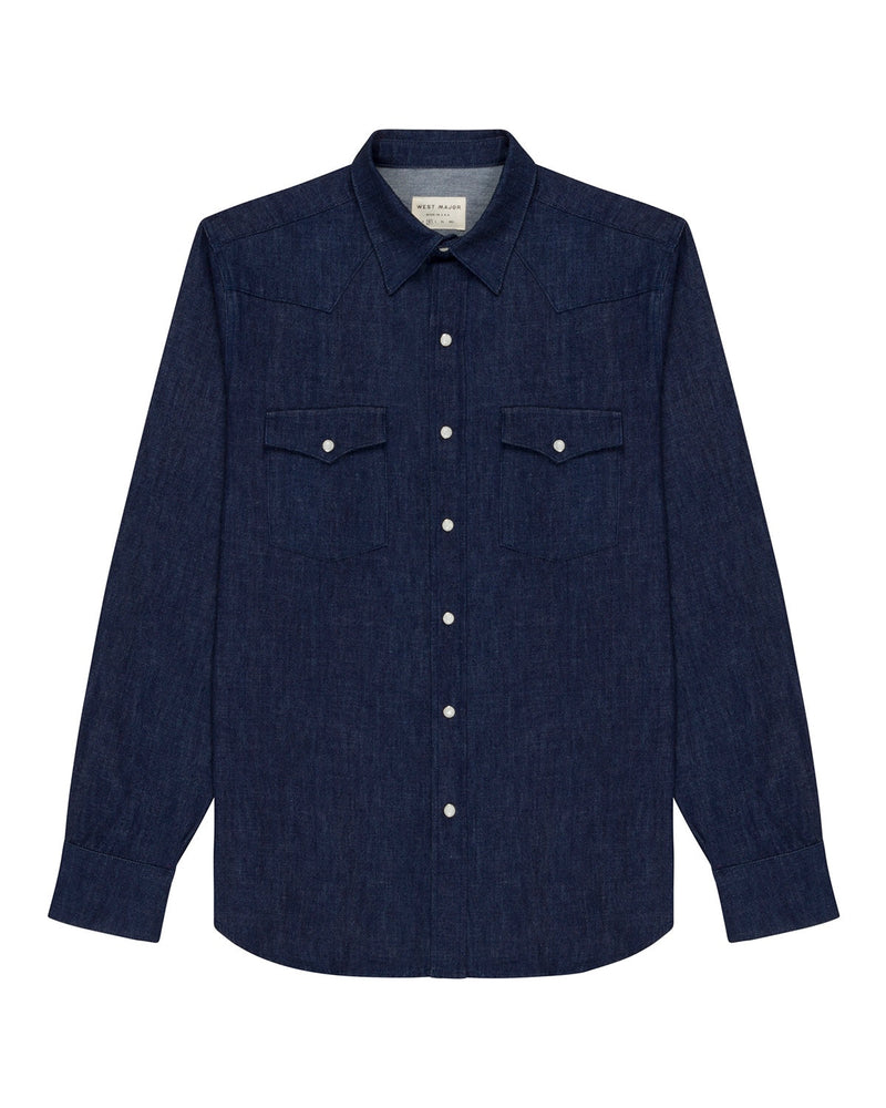 Indigo Denim Men's Shirt-zoom-