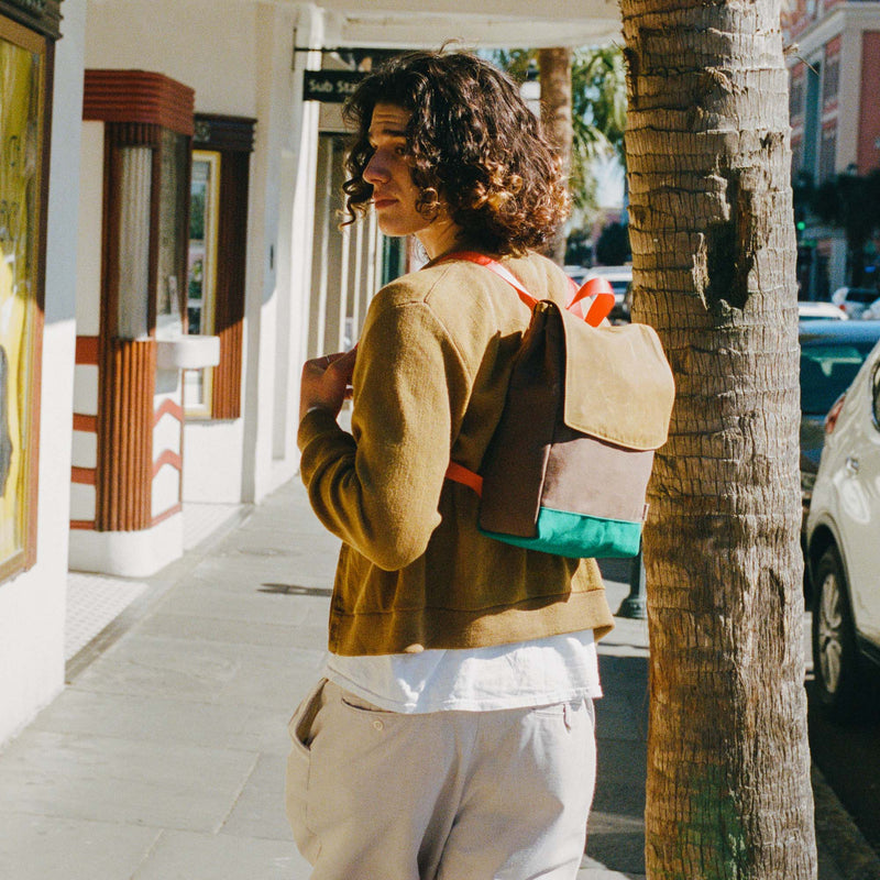 Bristol Backpack in Olive-zoom-