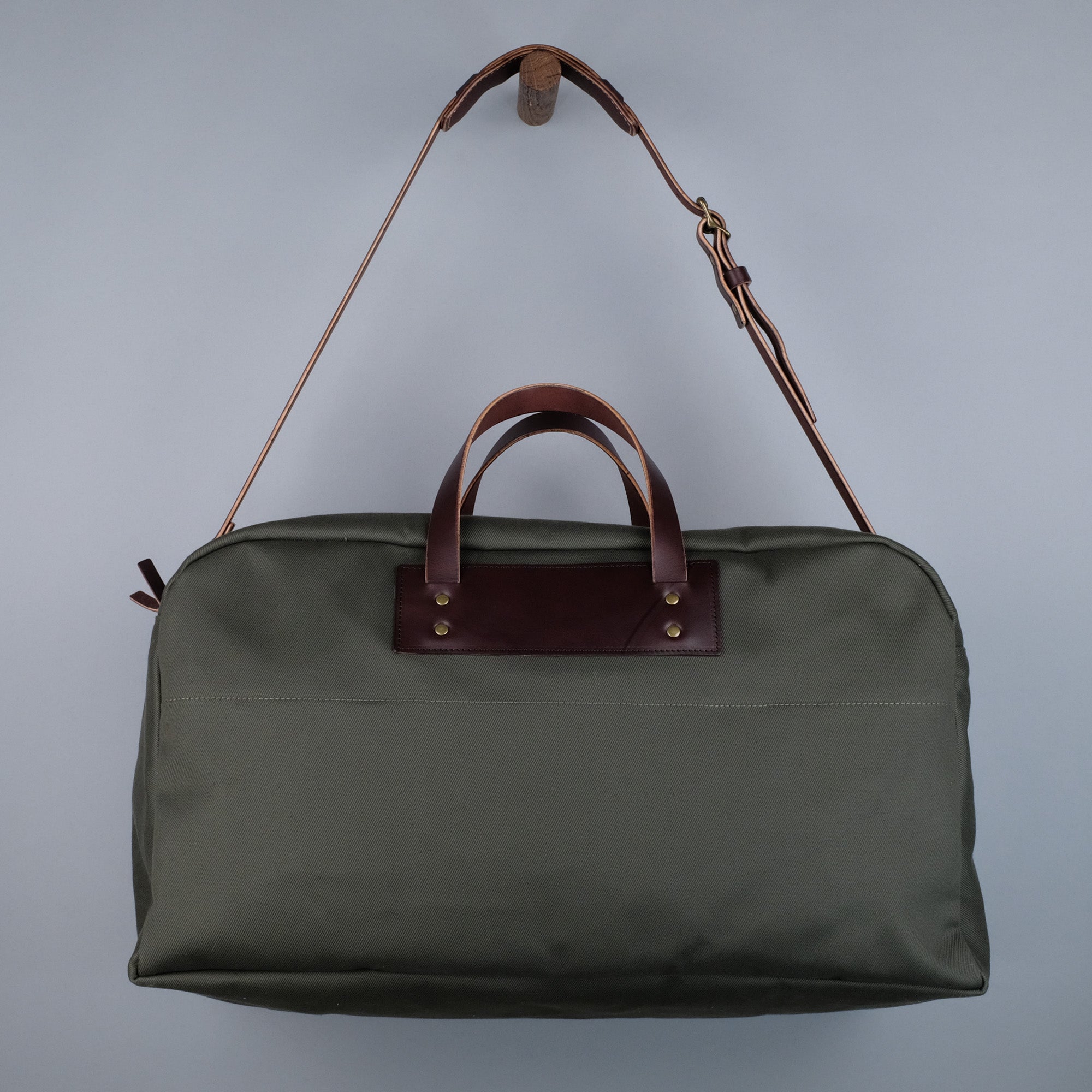Bryant Large Duffle Bag in Olive + Dark Brown-zoom-2