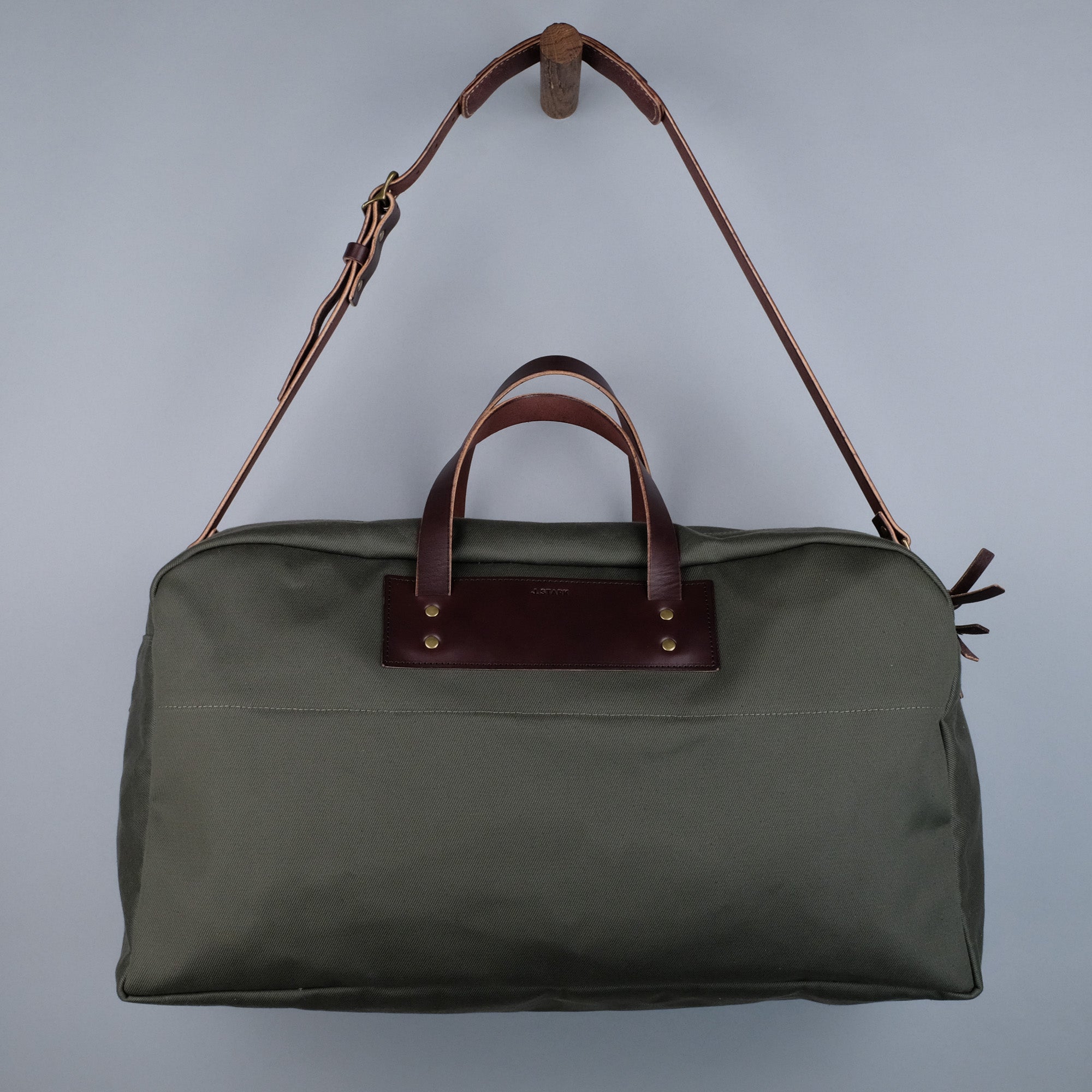 Bryant Large Duffle Bag in Olive + Dark Brown