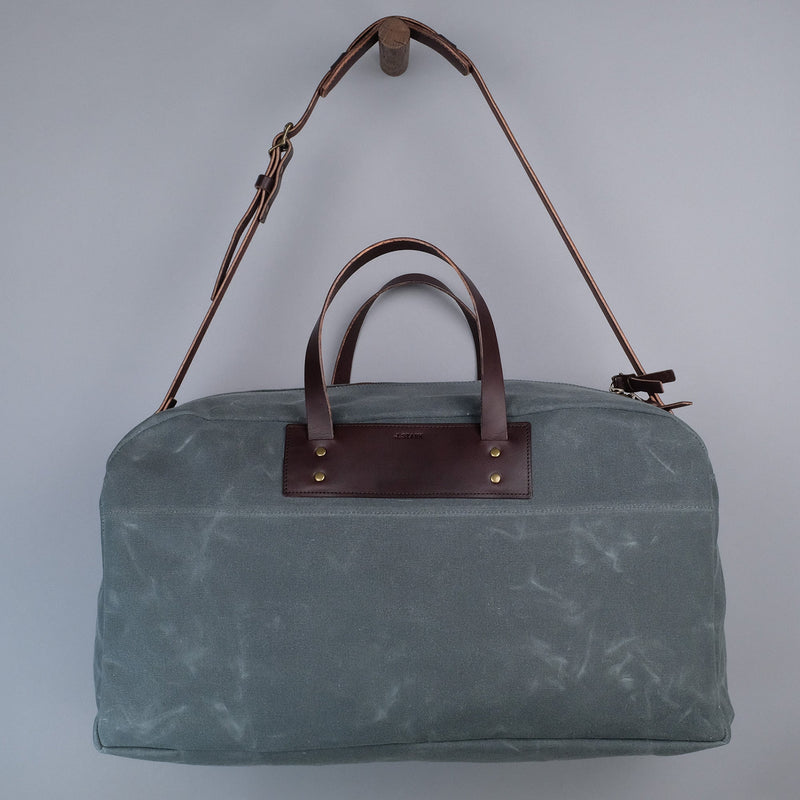 Bryant Large Duffle Bag in Charcoal + Dark Brown-zoom-