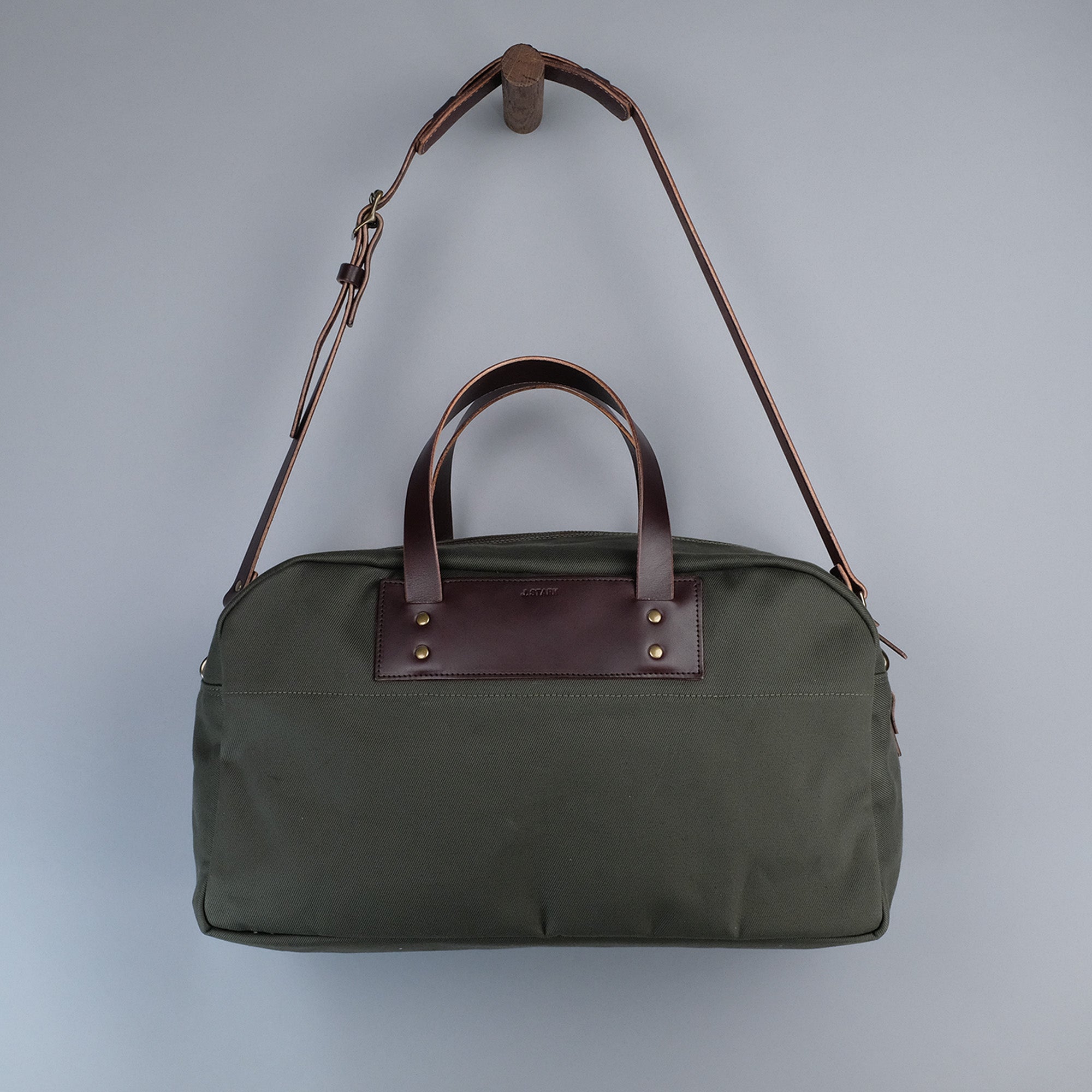 Bryant Medium Duffle Bag in Olive + Dark Brown-zoom-1