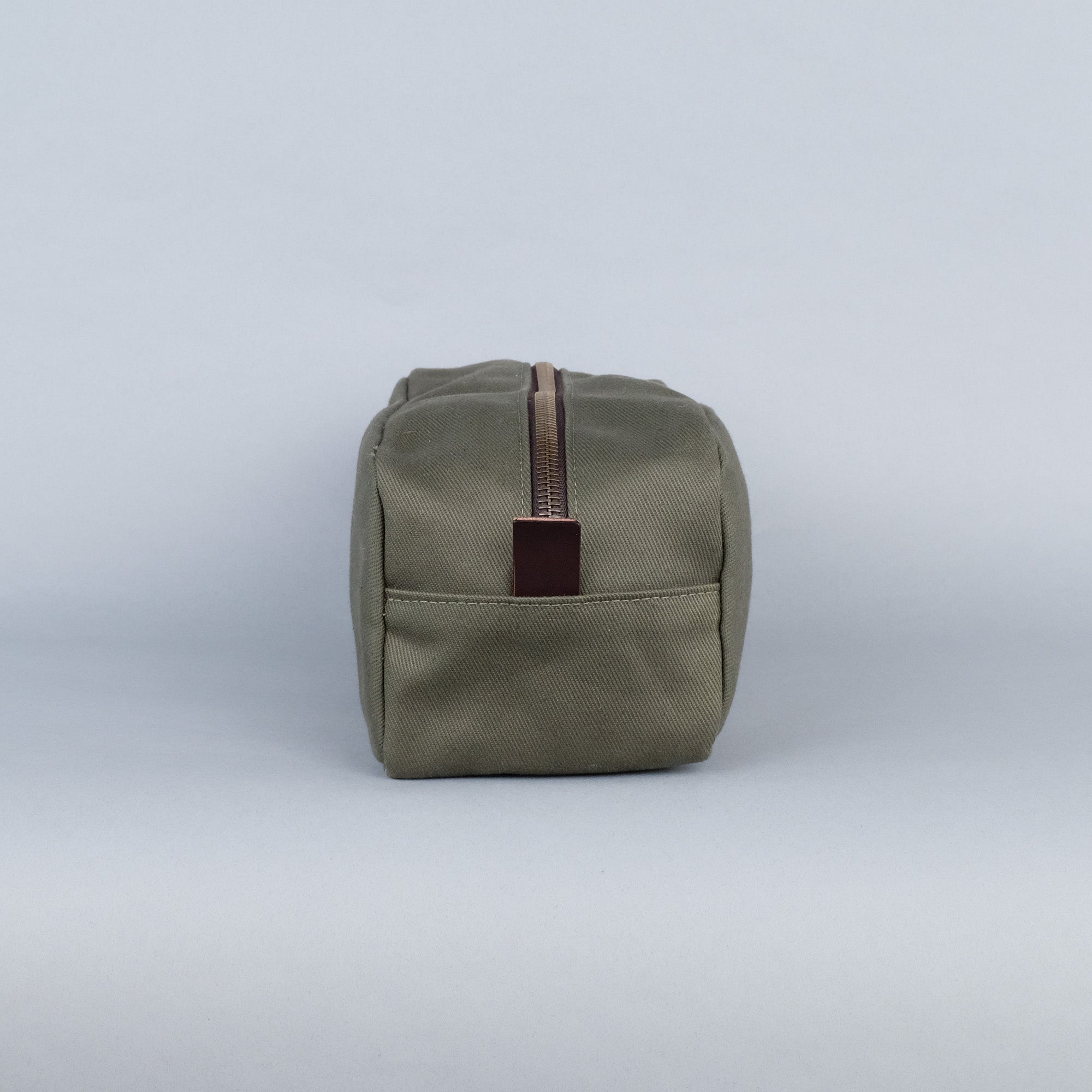 Clark Large Dopp Kit in Olive + Dark Brown-zoom-4