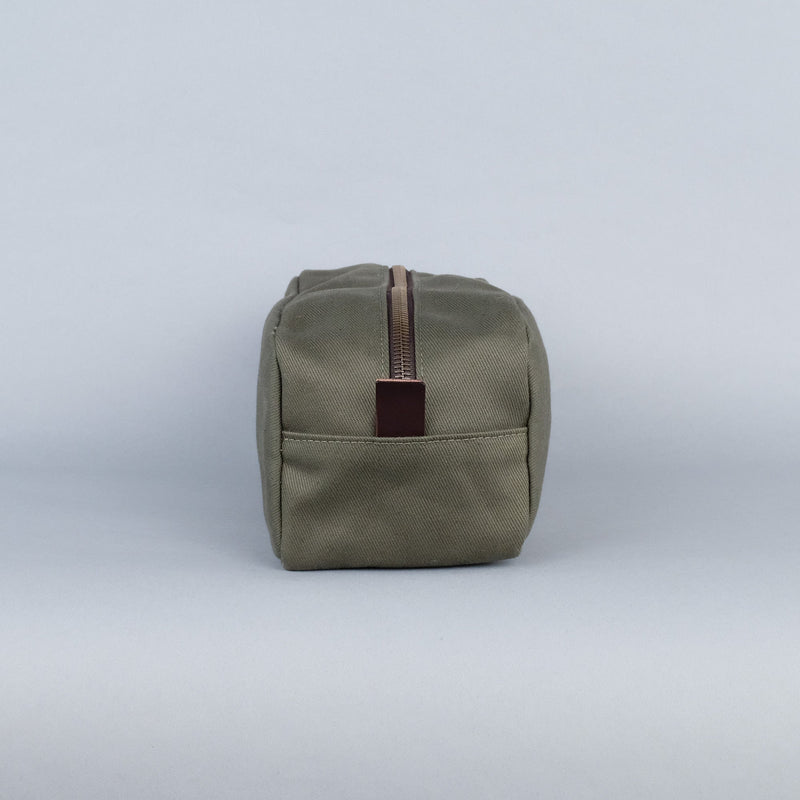 Clark Large Dopp Kit in Olive + Dark Brown-zoom-