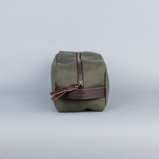 Clark Large Dopp Kit in Olive + Dark Brown