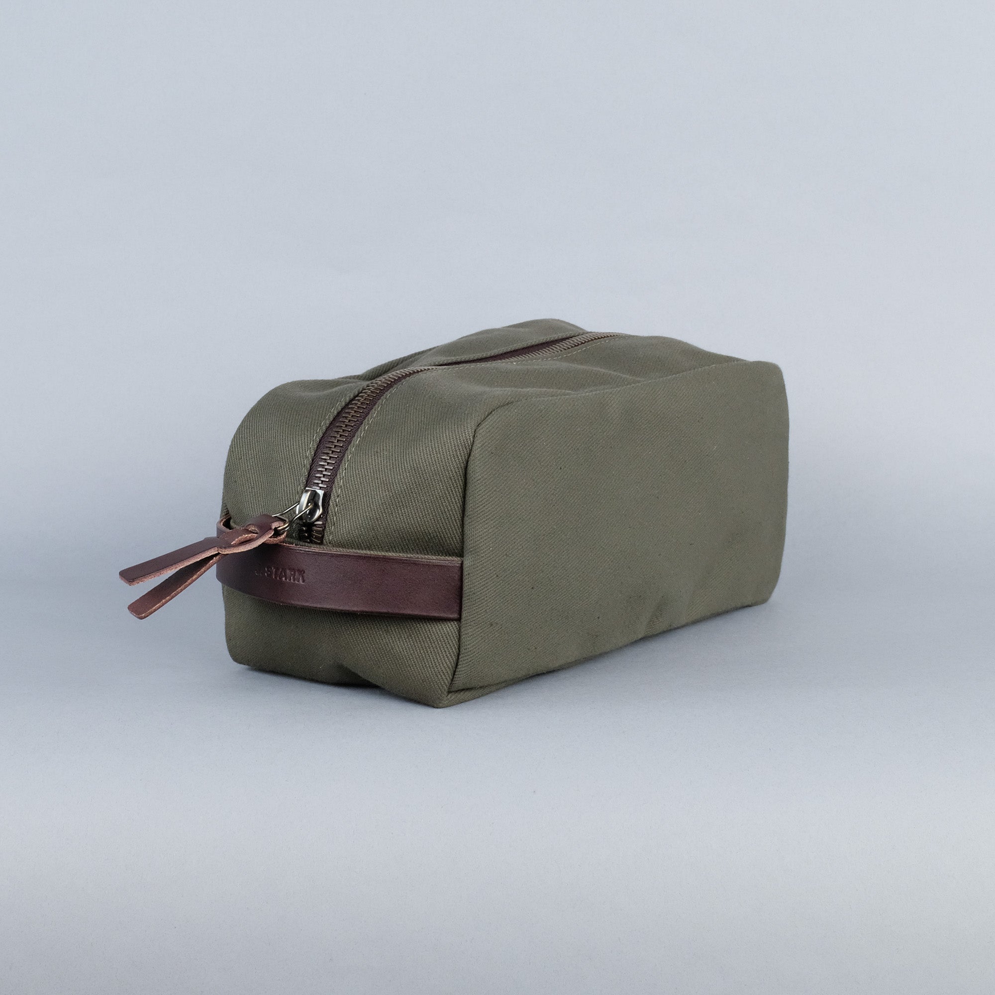 Clark Large Dopp Kit in Olive + Dark Brown