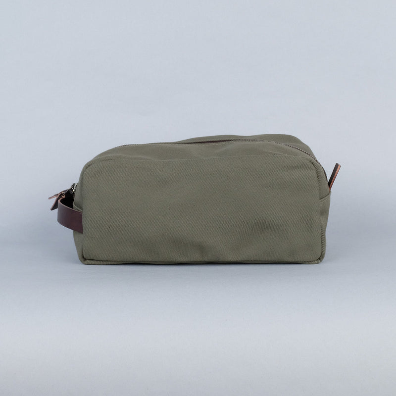 Clark Large Dopp Kit in Olive + Dark Brown-zoom-