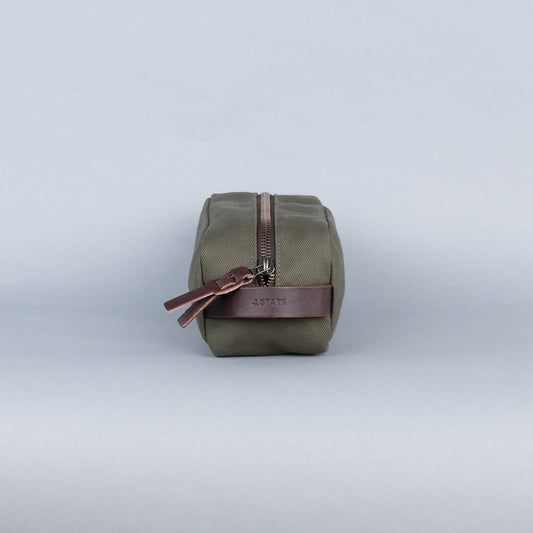 Clark Dopp Kit in Olive + Dark Brown
