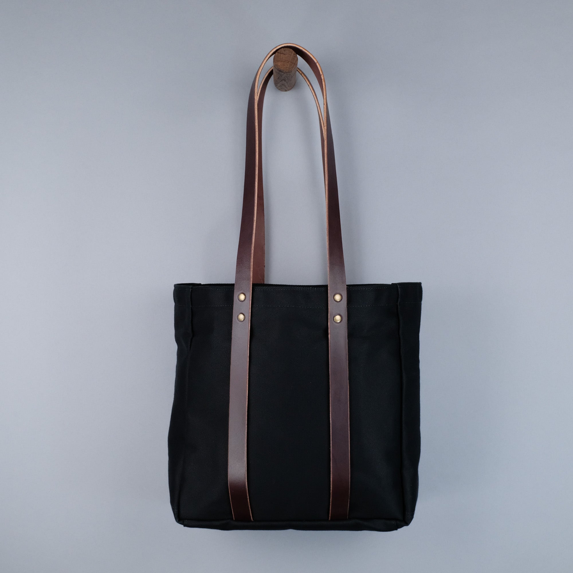 Franklin Tote Bag in Black + Dark Brown-zoom-3